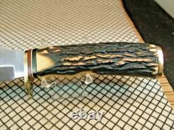 Schrade 498 USA Gold Rush 49'r Carbon Steel Fixed Blade Hunting Knife & Sheath
