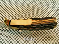 Schrade 498 USA Gold Rush 49'r Carbon Steel Fixed Blade Hunting Knife & Sheath