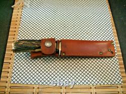 Schrade 498 USA Gold Rush 49'r Carbon Steel Fixed Blade Hunting Knife & Sheath