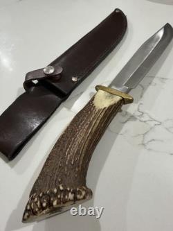 Schrade Frontier stag handle fixed blade knife with sheath scst 4