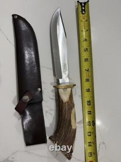 Schrade Frontier stag handle fixed blade knife with sheath scst 4