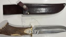 Schrade Frontier stag handle fixed blade knife with sheath scst 4