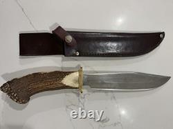 Schrade Frontier stag handle fixed blade knife with sheath scst 4