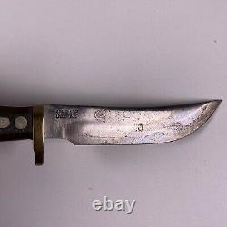 Schrade Old-Timer 165 Fixed Blade Knife WithLeather Sheath Vtg