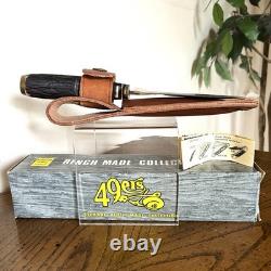 Schrade USA 498S Bench Collection Fixed Blade Hunting Knife 49ers With Sheath NOS