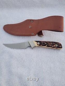 Schrade USA Ducks Unlimited Knife #162 Staglon Handle with Sheath Never Used