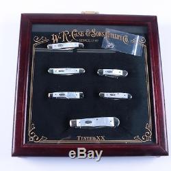 Set of 6 W. R. Case & Sons Knives in Display Case EACH KNIFE IS A BEAUTY