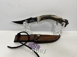 Silver Stag Cascade Hunter Fixed Blade Hunting Knife leather sheath #4839