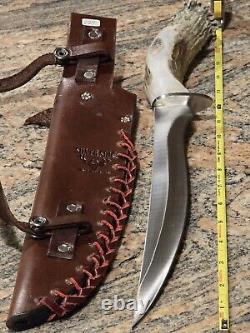 Silver Stag Fixed Blade Hunting Knife (Alaskan Camper) with Sheath. Made In USA