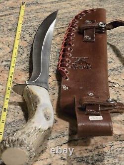 Silver Stag Fixed Blade Hunting Knife (Alaskan Camper) with Sheath. Made In USA