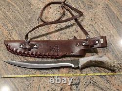 Silver Stag Fixed Blade Hunting Knife (Alaskan Camper) with Sheath. Made In USA