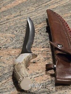 Silver Stag Fixed Blade Hunting Knife (Alaskan Camper) with Sheath. Made In USA