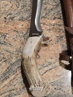 Silver Stag Fixed Blade Hunting Knife (Alaskan Camper) with Sheath. Made In USA