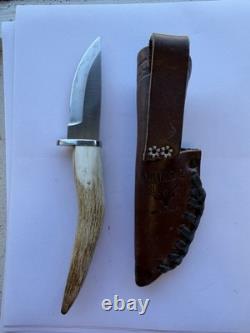 Silver Stag Hand Made Fixed Blade Knife D2 Point Series Sharp Forest With Sheath