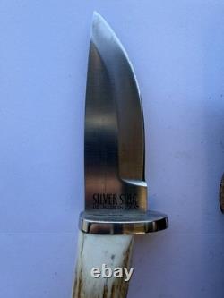 Silver Stag Hand Made Fixed Blade Knife D2 Point Series Sharp Forest With Sheath