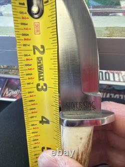 Silver Stag Hand Made Fixed Blade Knife D2 Point Series Sharp Forest With Sheath