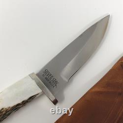 Silver Stag Knife D2 Point Series Sharp Forest Stag Handle MIB Fixed SF3.75PT