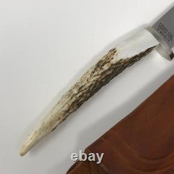 Silver Stag Knife D2 Point Series Sharp Forest Stag Handle MIB Fixed SF3.75PT