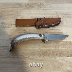Silver Stag NRA Knife 3-1/4 Blade With Leather Sheath MADE IN USA