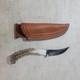 Silver Stag Skinning Knife. Never Used Or Sharpened. 3 Blade. Or Leather Sheath