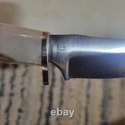 Silver Stag Skinning Knife. Never Used Or Sharpened. 3 Blade. Or Leather Sheath