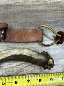 Silver Stag USA Fixed Blade Hunting Knife With Stag Handle And Brass Guard