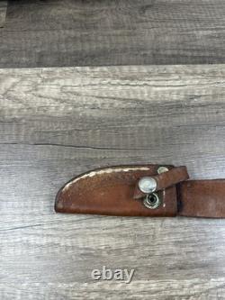 Silver Stag USA Fixed Blade Hunting Knife With Stag Handle And Brass Guard