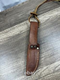 Silver Stag USA Fixed Blade Hunting Knife With Stag Handle And Brass Guard