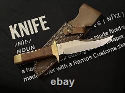 Smith & Wesson Bowie Fixed Blade Hunting Camp Knife #6010 + Custom Sheath S&W