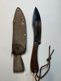 Solingen Germany PIC Vintage Canadian Trapper Knife with Sheath 10.5