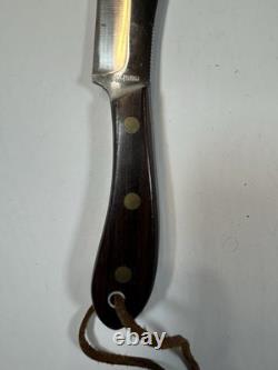 Solingen Germany PIC Vintage Canadian Trapper Knife with Sheath 10.5