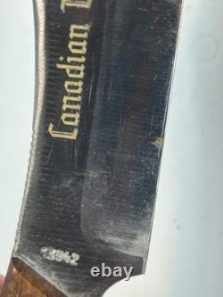 Solingen Germany PIC Vintage Canadian Trapper Knife with Sheath 10.5