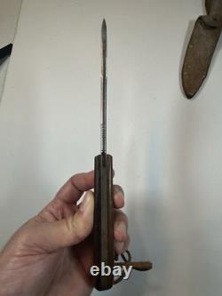 Solingen Germany PIC Vintage Canadian Trapper Knife with Sheath 10.5