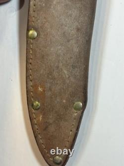 Solingen Germany PIC Vintage Canadian Trapper Knife with Sheath 10.5