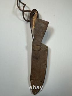 Solingen Germany PIC Vintage Canadian Trapper Knife with Sheath 10.5