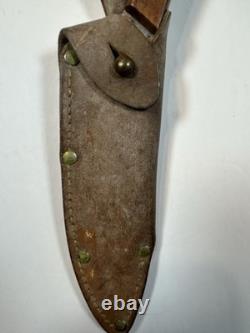 Solingen Germany PIC Vintage Canadian Trapper Knife with Sheath 10.5