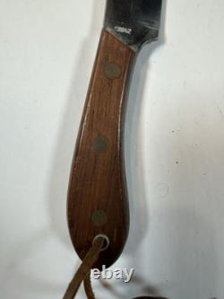 Solingen Germany PIC Vintage Canadian Trapper Knife with Sheath 10.5