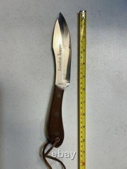 Solingen Germany PIC Vintage Canadian Trapper Knife with Sheath 10.5