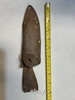 Solingen Germany PIC Vintage Canadian Trapper Knife with Sheath 10.5