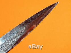 Spanish Spain Antique 19 Century 1878 Hunting Fighting Engraved Knife Dagger