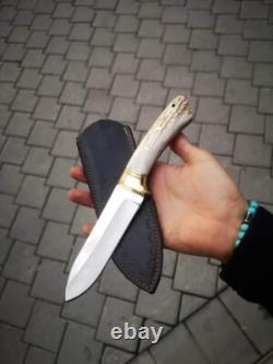 Stag handle vintage fixed blade knife usa