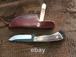 Stag handle vintage fixed blade knife usa knife lot knife sharpener 2024