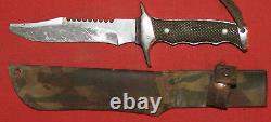 Steel hunting knife with sheath