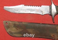 Steel hunting knife with sheath