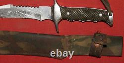 Steel hunting knife with sheath