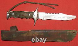 Steel hunting knife with sheath