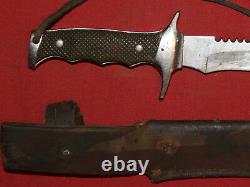 Steel hunting knife with sheath