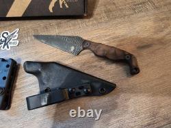 Stroup Knives Bravo 5 Fixed Knife 3.5 1095HC Steel Full Tang Blade Rosewood