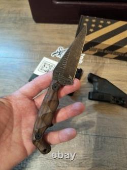 Stroup Knives Bravo 5 Fixed Knife 3.5 1095HC Steel Full Tang Blade Rosewood
