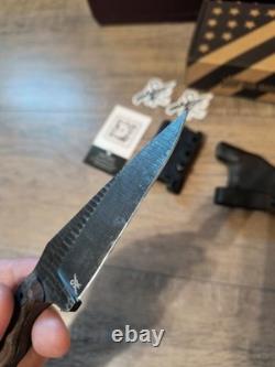 Stroup Knives Bravo 5 Fixed Knife 3.5 1095HC Steel Full Tang Blade Rosewood